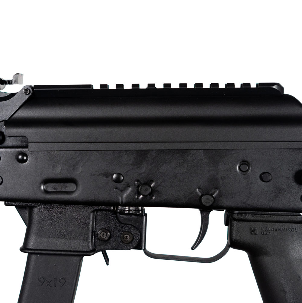 Kalashnikov USA KP-9 9x19mm Pistol -- left side close up view