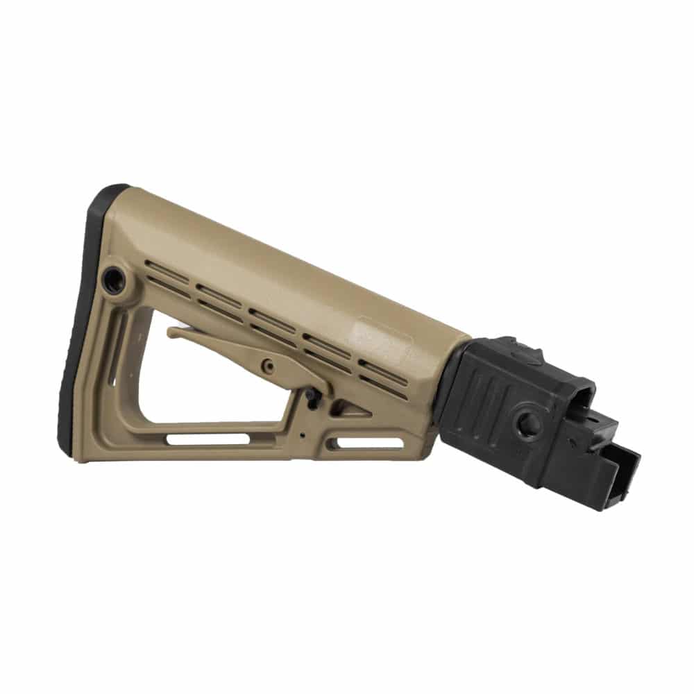 SOPMOD FDE Tactical Stock and Black Folding Tube - front right view