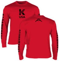 KUSA Red Long Sleeve Shirt - front and rear