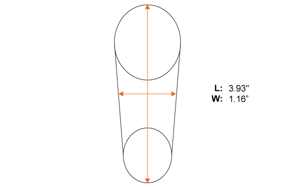 AK Rubber Buttpad illustration dimensions