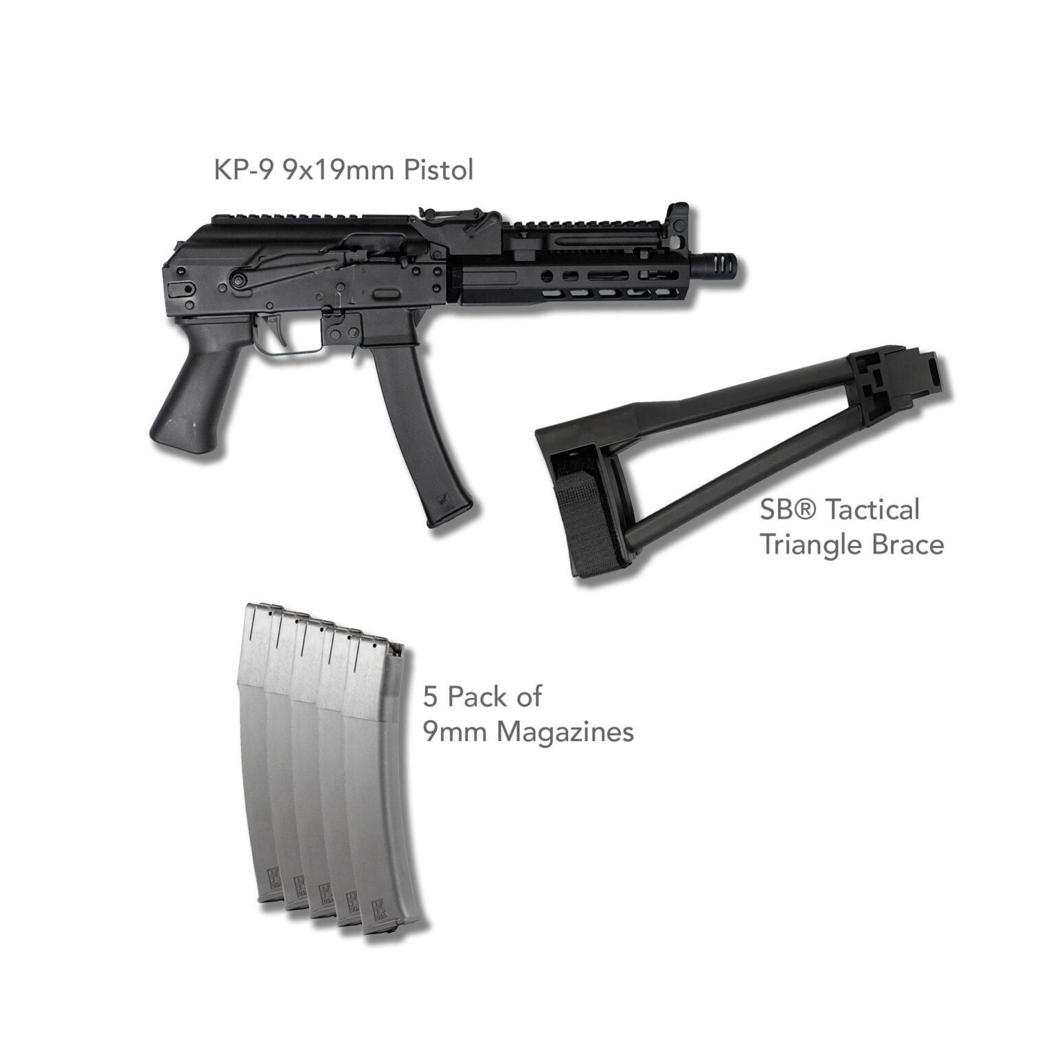 KP9 9x19mm Pistol with Triangle Pistol Brace Kalashnikov USA