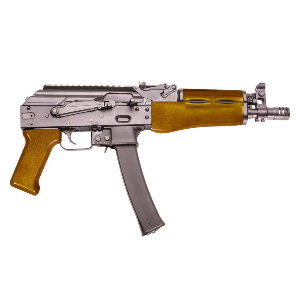 KP-9AW - Amber Wood furniture on 9x19mm AK Pistol